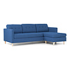 Mars 3-zitsbank met chaise longue links stof blauw