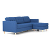 Mars 3-zitsbank met chaise longue links stof blauw