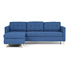 Mars 3-zitsbank met chaise longue links stof blauw