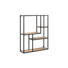 Sea wandrek met 3 planken in eiken decor en zwart metaal
