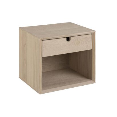 Cent nachtkastje in gefineerd eiken met 1 lade