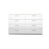 Petra kommode 8 lades eiken decor en wit hoogglans.