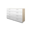Petra kommode 8 lades eiken decor en wit hoogglans.