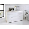 Petra kommode 8 lades eiken decor en wit hoogglans.