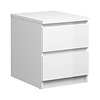 Nada nachtkastje 2 lades wit hoogglans.