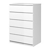 Nada ladekast breed 5 lades wit hoogglans.