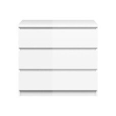 Nada ladekast breed 3 lades wit hoogglans.