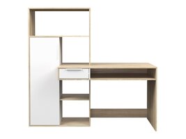 Fula bureau 1 lade en 1 deur eiken decor en wit.