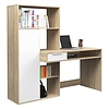 Fula bureau 1 lade en 1 deur eiken decor en wit.