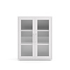 Prisme archiefkast 2 glazen deuren wit.
