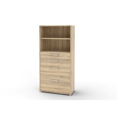 Prisme archiefkast 4 lades en 1 plank eiken decor.