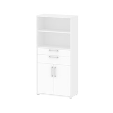 Prisme archiefkast 2 deuren, 2 lades en 1 plank wit.