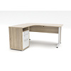 Prisme bureau 3 lades eiken decor en wit.