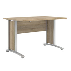 Prisme bureau C eiken decor en zilvergrijs staal.