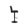 Sys barstoel met gasveer in zwart PU kunstleer met zwarte poot.