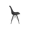 Erin eetkamerstoel zwart, zwart metaal.