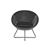 Cenna fauteuil donkergrijs, zwart metaal.