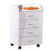 Prosar kommode kantoorarchief op wielen, 4 lades wit.