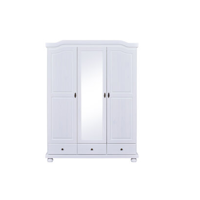 Kapco kledingkast 2 deuren, 1 spiegeldeur, 3 lades wit.
