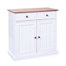 Wright dressoir 2 deuren, 2 lades wit, bruin.