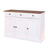Wright dressoir 3 deuren, 3 lades wit, bruin.