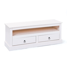 Pall TV-meubel  2 lades, 1 ruimte wit.