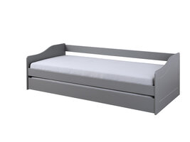 Malsu bed 90x200 cm met 1 uitschuifbed grijs.