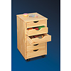 Nilar kommode kantoorarchief op wielen, 6 lades natuur.