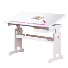 Batur bureau 1 lade wit, blauw/roze.