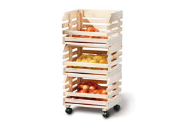 Frula wandkast 3 bakjes voor fruit en groenten natuur.