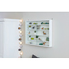 Comit vitrinekast voor wandmontage, 2 glazen deuren wit.