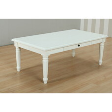 Mozart salontafel met 2 lades, antiek wit, antiek gepatineerd.