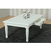 Mozart salontafel met 2 lades, antiek wit, antiek gepatineerd.
