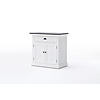 HalifaxContrast dressoir met 2 deuren en 1 lade, in wit met zwarte top.