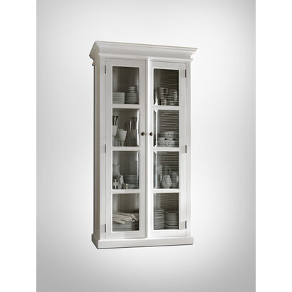 Halifax vitrinekast met 2 glazen deuren, in wit.