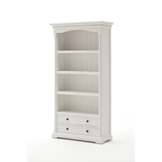 Provence boekenkast met 2 lades, in wit.