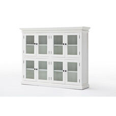 Halifax vitrinekast met 8 glazen deuren, in wit.