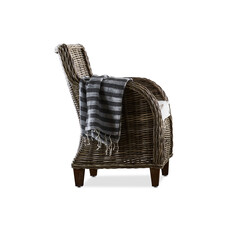 Baron fauteuil in grijs rotan.