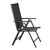 Kelly 2 x tuinstoel, verstelbare rug, 7 posities, zwart/grijs.