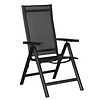 Kenny 4 x tuinstoel, verstelbare rug, 6 posities, zwart/zwart.