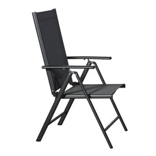 Kelly tuinstoel, verstelbare rug, 7 posities, zwart/grijs.
