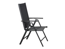 Kelly tuinstoel, verstelbare rug, 7 posities, zwart/grijs.