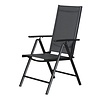 Kelly tuinstoel, verstelbare rug, 7 posities, zwart/grijs.