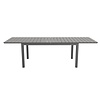 Dory tuintafel, incl. 2 inlegplaten L 160-260 cm zwart/grijs.