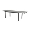 Dory tuintafel, incl. 2 inlegplaten L 160-260 cm zwart/grijs.