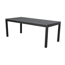 Essy tuintafel, incl. 2 inlegplaten L 200-300 cm zwart/grijs.