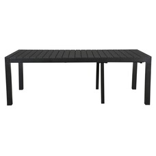 Grup tuintafel, incl. 2 inlegplaten 223-343 cm zwart/zwart.