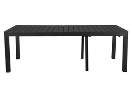 Grup tuintafel, incl. 2 inlegplaten 223-343 cm zwart/zwart.