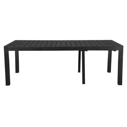 Grup tuintafel, incl. 2 inlegplaten 223-343 cm zwart/zwart.