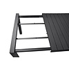 Grup tuintafel, incl. 2 inlegplaten 223-343 cm zwart/zwart.